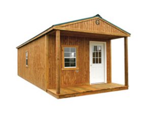 Graceland cabin style building with rustic design and quality construction